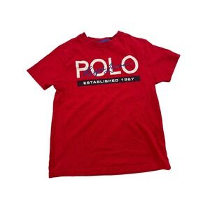 Polo Ralph Lauren Graphic T-Shirt Short Sleeve Red Top 1967 Boys‎ size 5